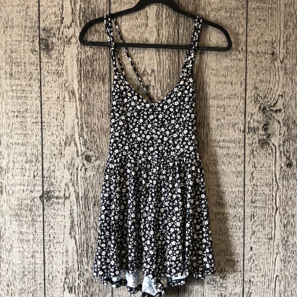 Forever 21 black floral romper
